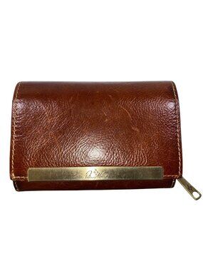 Patricia Nash Cametti Trifold Wallet In Cognac Distressed Leather Zipper Coin Po